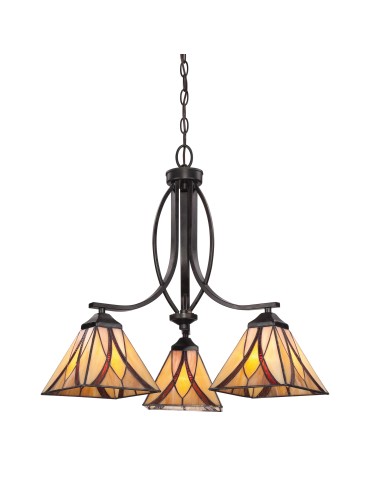 Elstead ASHEVILLE E27 3x60W Brown Chandelier QZ-ASHEVILLE3