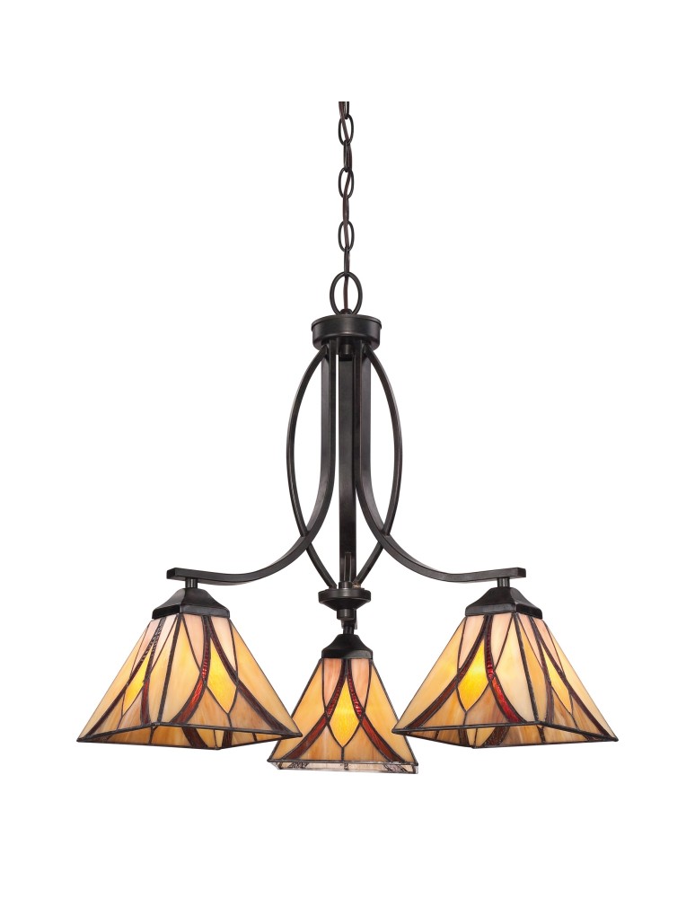 Chandeliers - Elstead ASHEVILLE E27 3x60W Brown Chandelier QZ-ASHEVILLE3 - product kolory-swiatla.pl 1