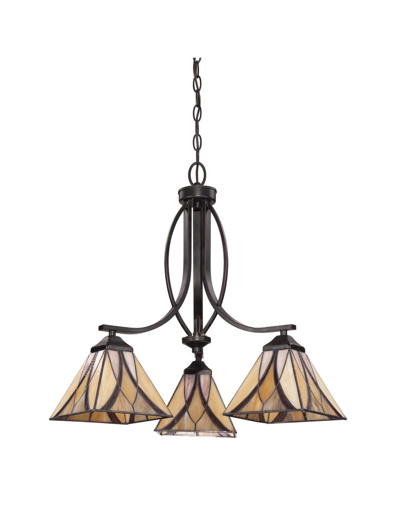 Chandeliers - Elstead ASHEVILLE E27 3x60W Brown Chandelier QZ-ASHEVILLE3 - product kolory-swiatla.pl 2