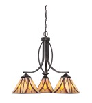 Chandeliers - Elstead ASHEVILLE E27 3x60W Brown Chandelier QZ-ASHEVILLE3 - product 3