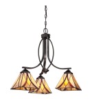 Chandeliers - Elstead ASHEVILLE E27 3x60W Brown Chandelier QZ-ASHEVILLE3 - product 5