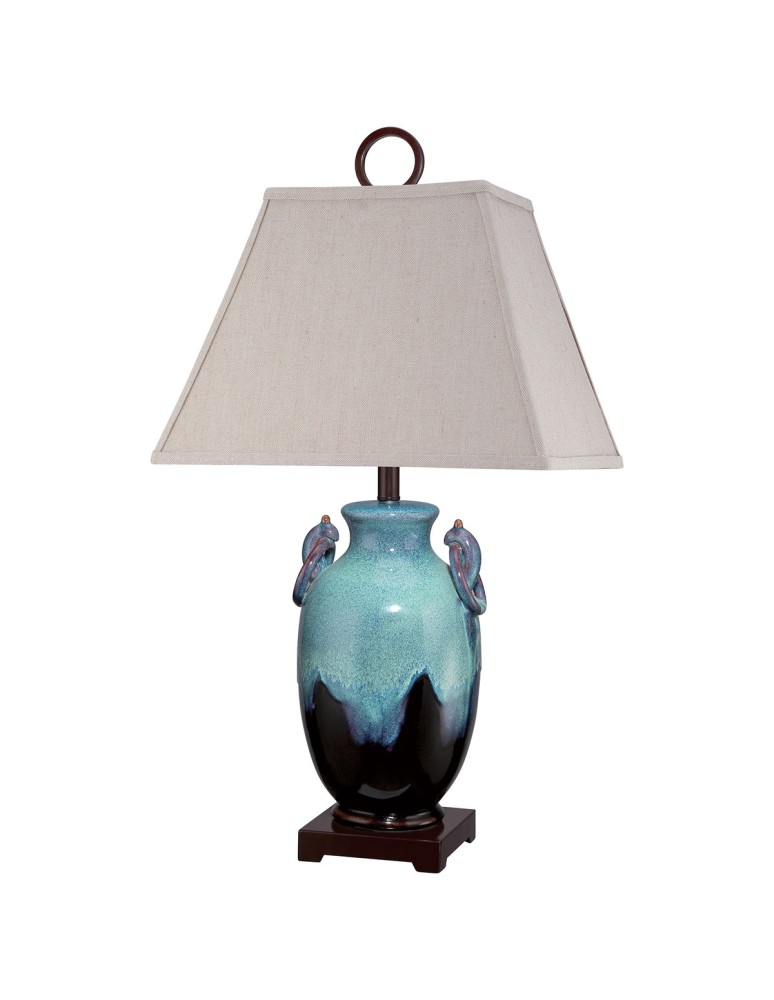 Table lamps with lampshade - Elstead AMPHORA Table Lamp E27 1x100W Turquoise QZ-AMPHORA - product kolory-swiatla.pl 3