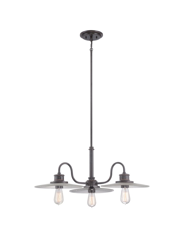 Loft chandeliers - Elstead ADMIRAL 3x60 Brown E27 Chandelier QZ-ADMIRAL-3P-IB - product kolory-swiatla.pl 1