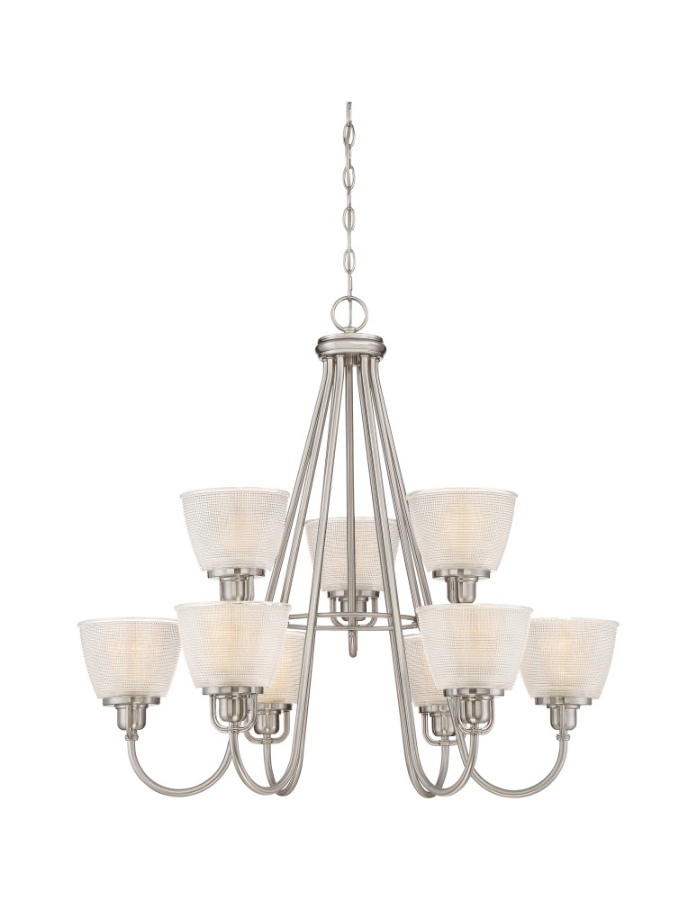 Chandeliers - Quoizel Dublin Pendant E27 9xMAX 60W Nickel QZS-DBN5009BN - product kolory-swiatla.pl 1