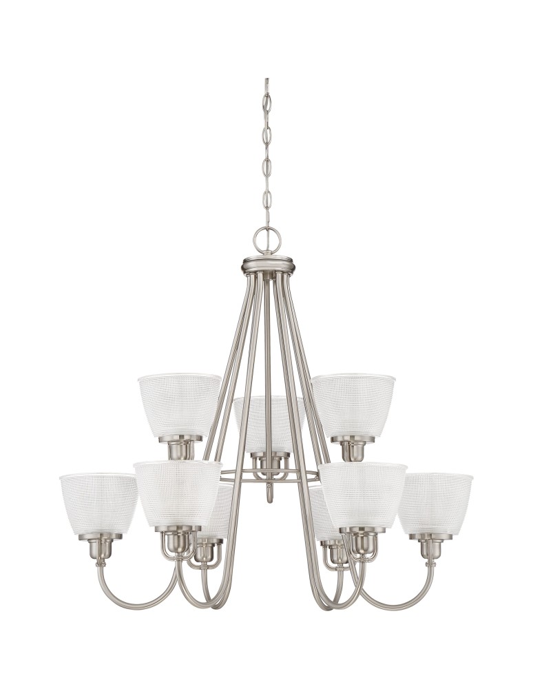 Chandeliers - Quoizel Dublin Pendant E27 9xMAX 60W Nickel QZS-DBN5009BN - product kolory-swiatla.pl 2