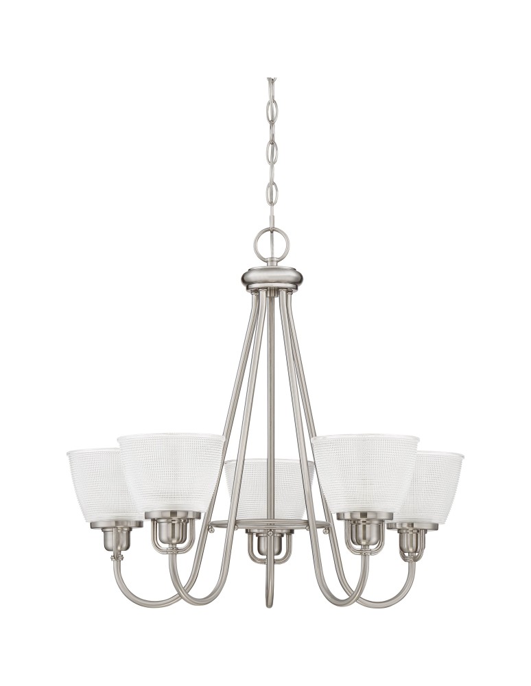 Chandeliers - Quoizel Dublin Pendant E27 5xMAX 60W Nickel QZS-DBN5005BN - product kolory-swiatla.pl 2