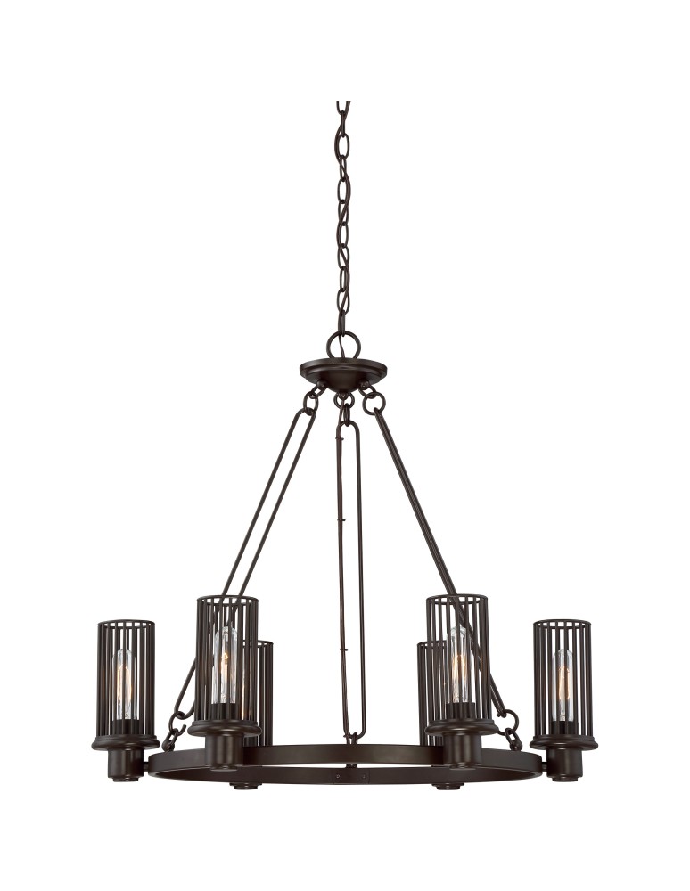Chandeliers - Quoizel Belgrade Pendant E27 6xMAX 60W Brown QZS-BGD5006WT - product kolory-swiatla.pl 1