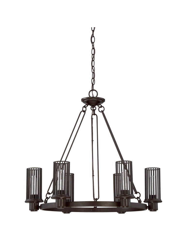Chandeliers - Quoizel Belgrade Pendant E27 6xMAX 60W Brown QZS-BGD5006WT - product kolory-swiatla.pl 2