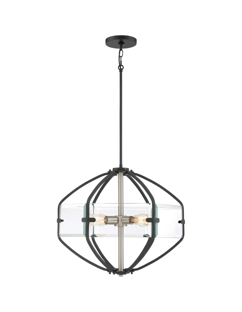 Geometric chandeliers - Quoizel Vessel Pendant E27 4xMAX 60W Black QZS-VS2824EK - product kolory-swiatla.pl 1
