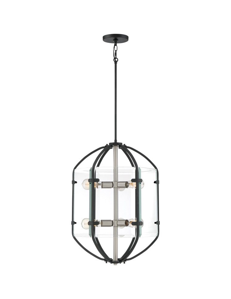 Geometric chandeliers - Quoizel Vessel Pendant E27 6xMAX 60W Black QZS-VS5206EK - product kolory-swiatla.pl 1