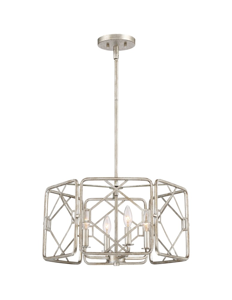 Pendant lamps - Quoizel Mission Pendant E14 4xMAX 60W Silver QZS-MIS2820RB - product kolory-swiatla.pl 1