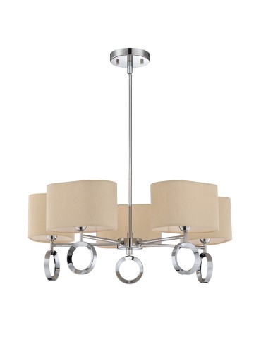 Quoizel Brock Pendant E27 5xMAX 60W Chrome QZS-BRK5005C