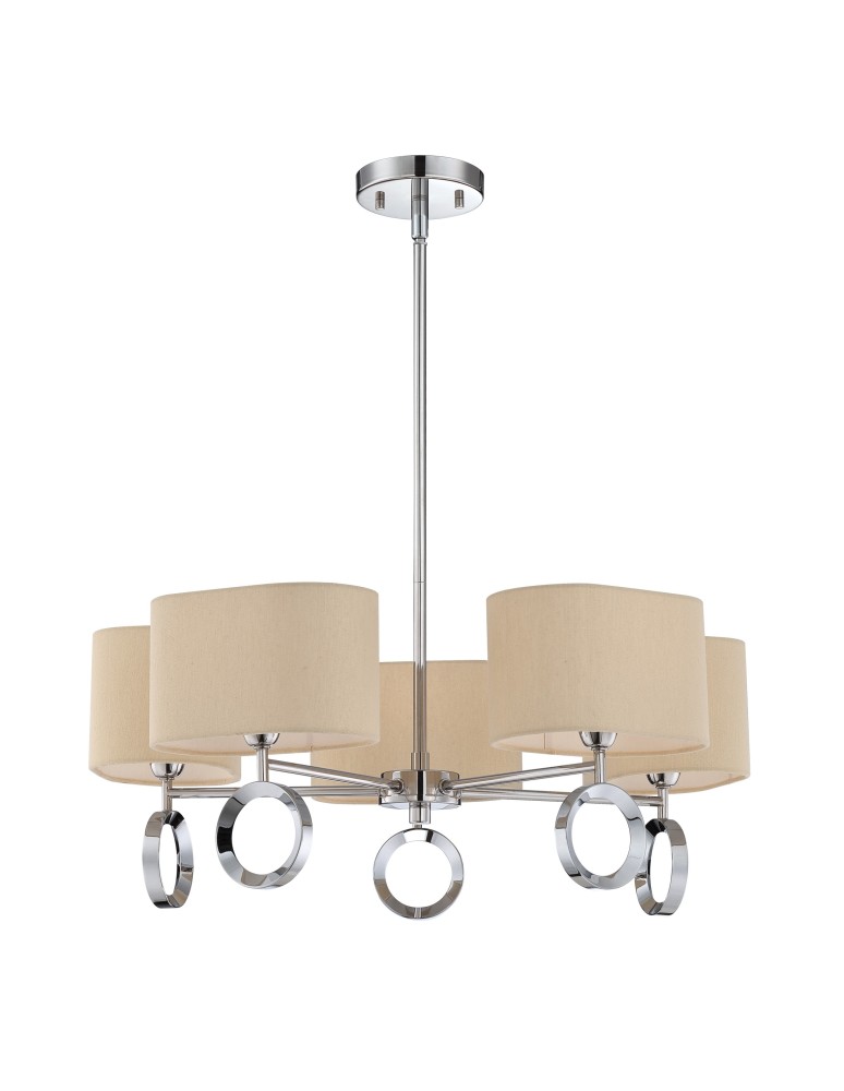 Modern chandeliers - Quoizel Brock Pendant E27 5xMAX 60W Chrome QZS-BRK5005C - product kolory-swiatla.pl 1
