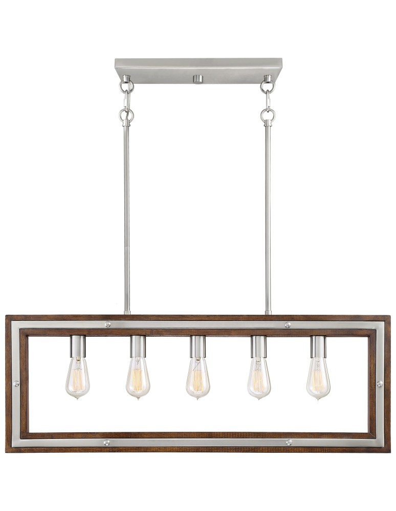 Pendant lamps - Quoizel Westerly Pendant E27 5xMAX 60W Nickel QZS-WTY536BN - product kolory-swiatla.pl 2
