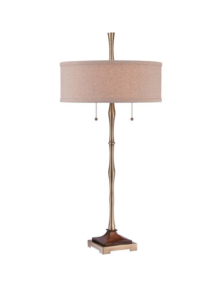 Classic table lamps - Quoizel Hickman E27 table lamp 2xMAX 60W Brown QZS-CKHM1879T. - product kolory-swiatla.pl 1