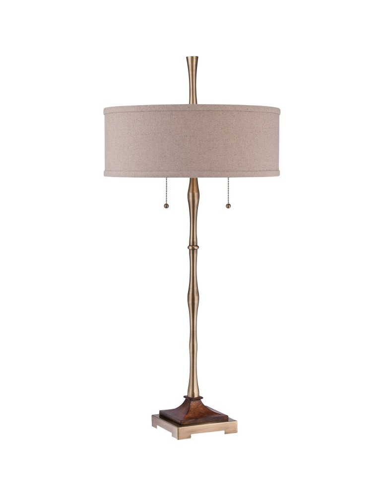 Classic table lamps - Quoizel Hickman E27 table lamp 2xMAX 60W Brown QZS-CKHM1879T. - product kolory-swiatla.pl 2