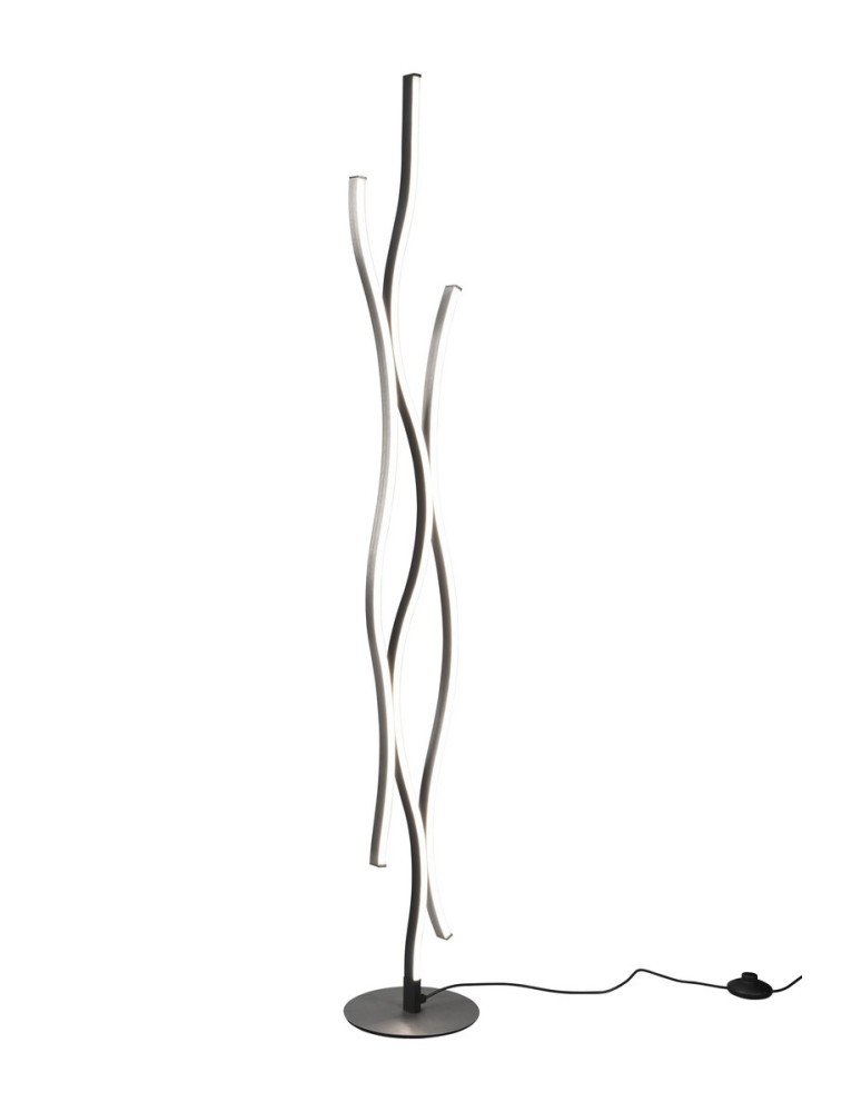 LED floor lamps - TRIO BLAZE Floor LED 1x28W 2300-4000K 3250lm Dimmable silver/black 441210305 - product kolory-swiatla.pl 1