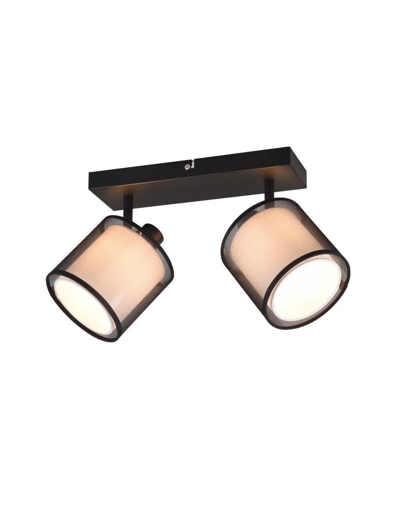 Ceiling spotlights - TRIO BURTON Spotlight E14 2x28W Dimmable Black 811400232 - product kolory-swiatla.pl 1