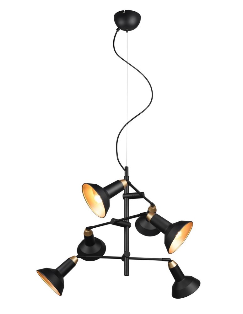 Pendant lamps - TRIO ROXIE Pendant E14 6x10W Dimmable Black 311900632 - product kolory-swiatla.pl 1
