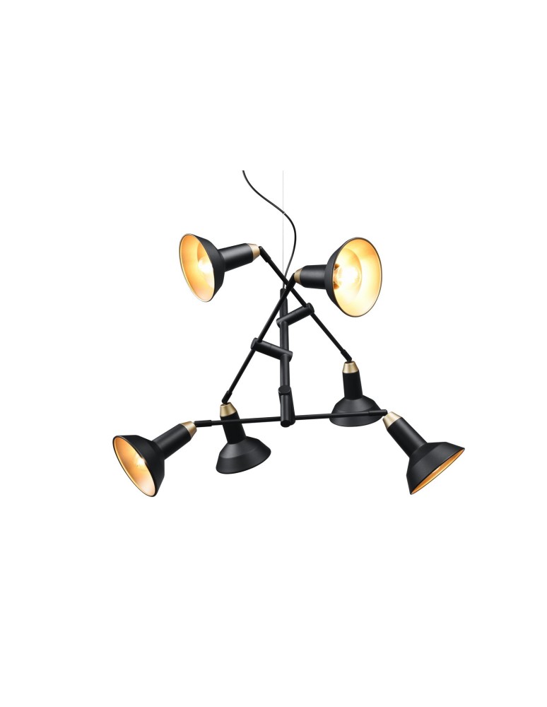 Pendant lamps - TRIO ROXIE Pendant E14 6x10W Dimmable Black 311900632 - product kolory-swiatla.pl 2