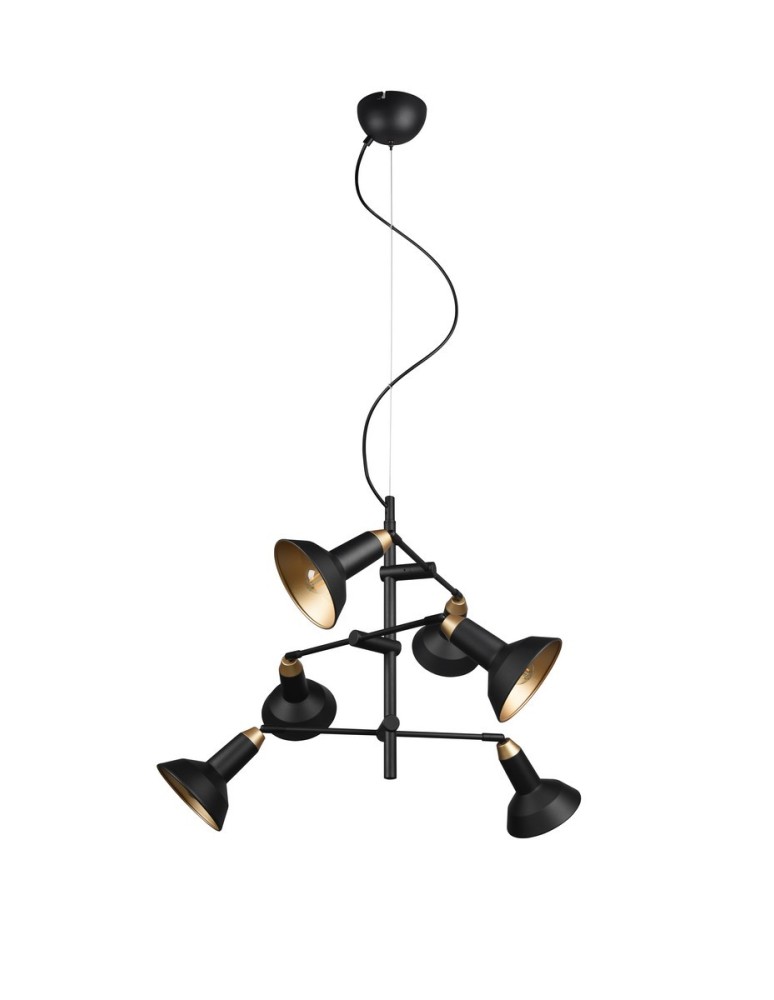 Pendant lamps - TRIO ROXIE Pendant E14 6x10W Dimmable Black 311900632 - product kolory-swiatla.pl 4