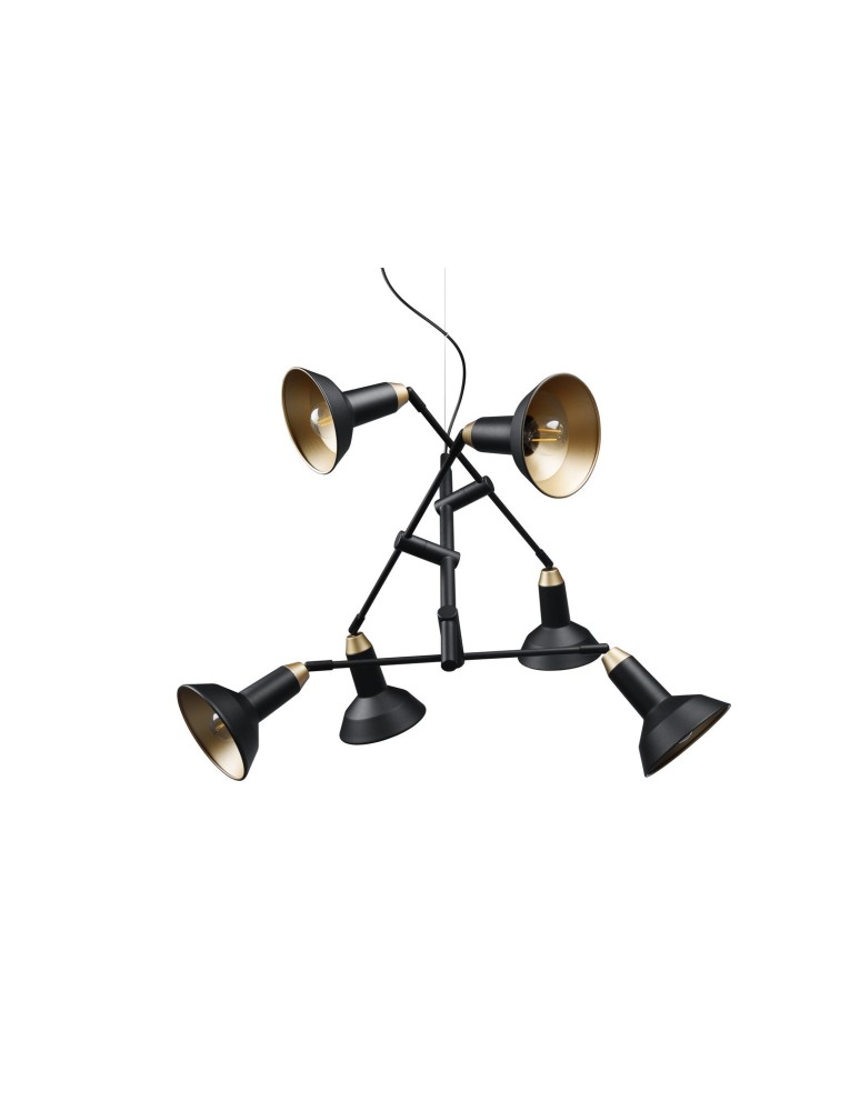 Pendant lamps - TRIO ROXIE Pendant E14 6x10W Dimmable Black 311900632 - product kolory-swiatla.pl 5