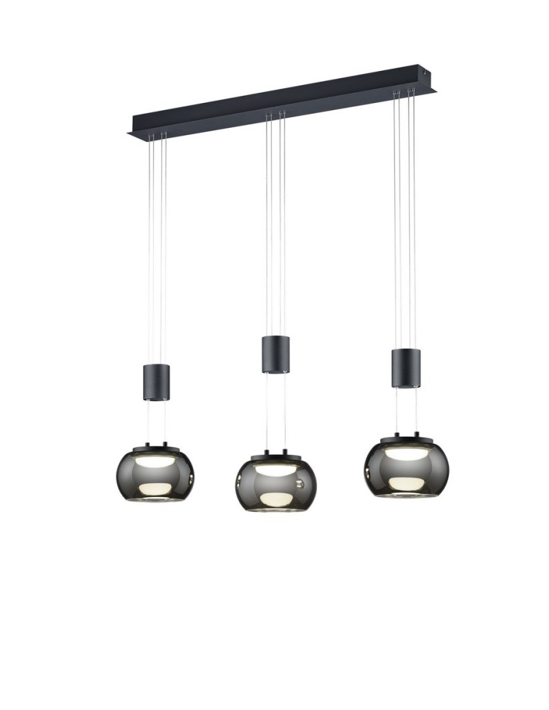 Triple pendant lamps - TRIO MADISON LED Pendant 3x8W 3000K 900lm Dimmable Black 342010332 - product kolory-swiatla.pl 1