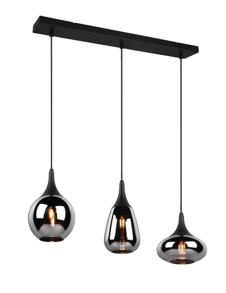 Triple pendant lamps - TRIO LUMINA Pendant E14 3x40W Dimmable Black 317000332 - product kolory-swiatla.pl 1