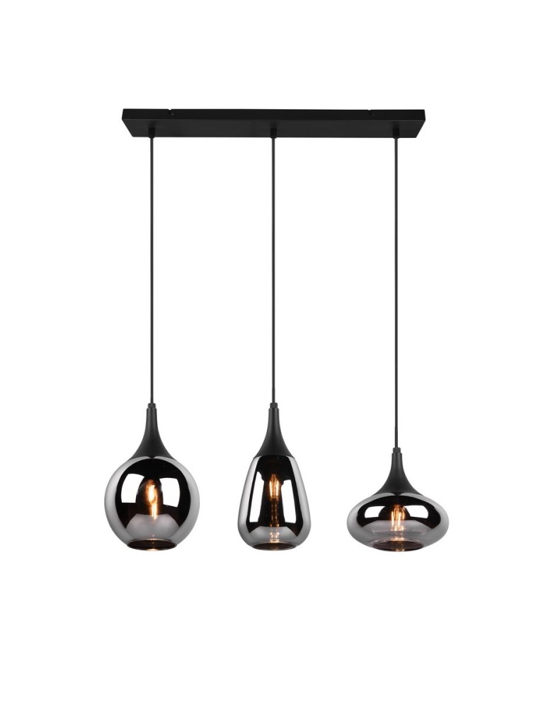 Triple pendant lamps - TRIO LUMINA Pendant E14 3x40W Dimmable Black 317000332 - product kolory-swiatla.pl 2