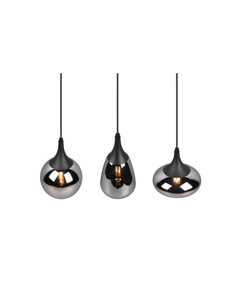 Triple pendant lamps - TRIO LUMINA Pendant E14 3x40W Dimmable Black 317000332 - product kolory-swiatla.pl 3