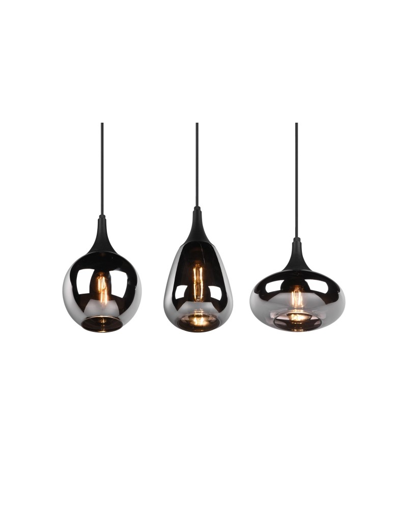 Triple pendant lamps - TRIO LUMINA Pendant E14 3x40W Dimmable Black 317000332 - product kolory-swiatla.pl 4