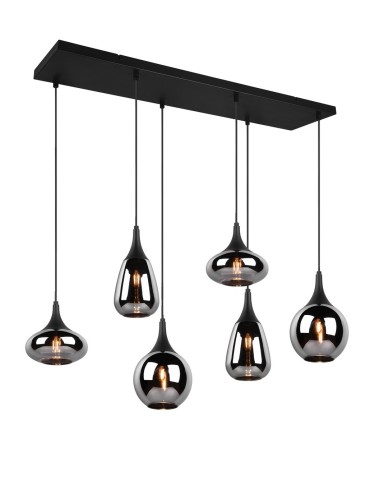 TRIO LUMINA Pendant E14 6x40W Dimmable Black 317000632