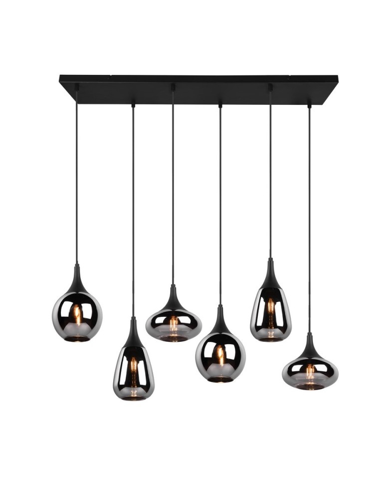 Pendant lamps - TRIO LUMINA Pendant E14 6x40W Dimmable Black 317000632 - product kolory-swiatla.pl 2