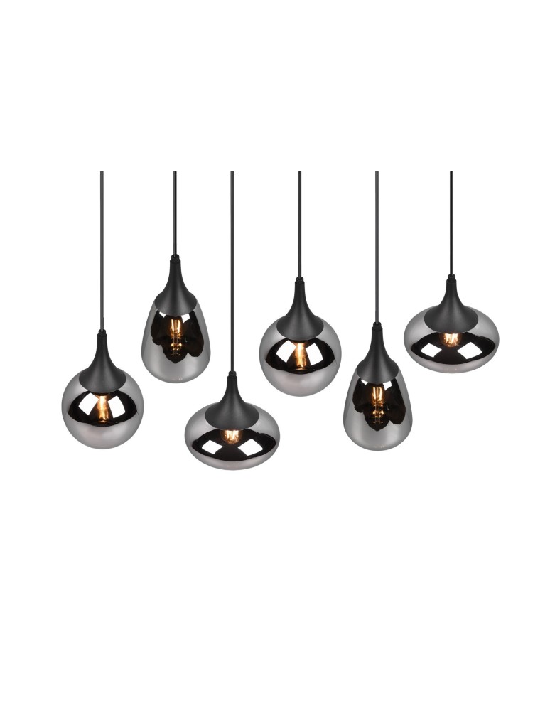 Pendant lamps - TRIO LUMINA Pendant E14 6x40W Dimmable Black 317000632 - product kolory-swiatla.pl 3