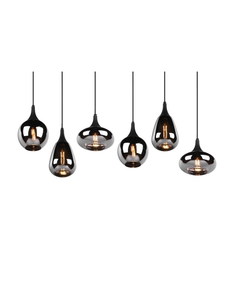 Pendant lamps - TRIO LUMINA Pendant E14 6x40W Dimmable Black 317000632 - product kolory-swiatla.pl 4