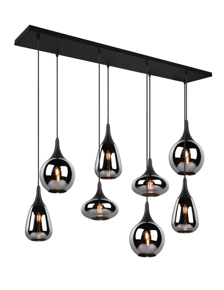 Pendant lamps - TRIO LUMINA Pendant E14 8x40W Dimmable Black 317000832 - product kolory-swiatla.pl 1