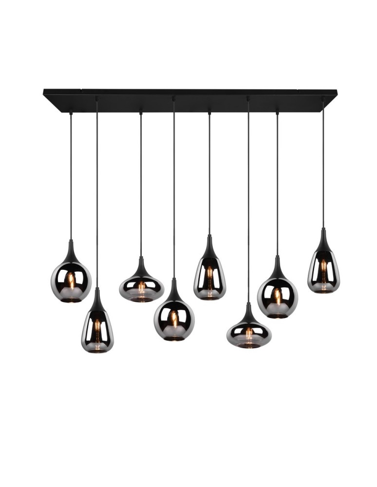 Pendant lamps - TRIO LUMINA Pendant E14 8x40W Dimmable Black 317000832 - product kolory-swiatla.pl 2