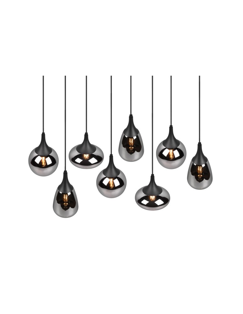 Pendant lamps - TRIO LUMINA Pendant E14 8x40W Dimmable Black 317000832 - product kolory-swiatla.pl 3