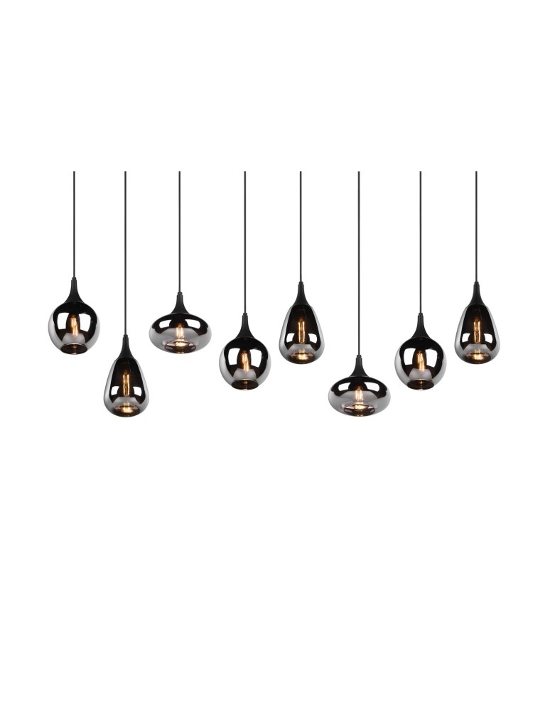 Pendant lamps - TRIO LUMINA Pendant E14 8x40W Dimmable Black 317000832 - product kolory-swiatla.pl 4