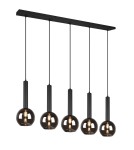Pendant lamps on a strip - TRIO CLAYTON Pendant E27 5x28W Dimmable Black 310300532 - product 1
