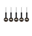 Pendant lamps on a strip - TRIO CLAYTON Pendant E27 5x28W Dimmable Black 310300532 - product 4
