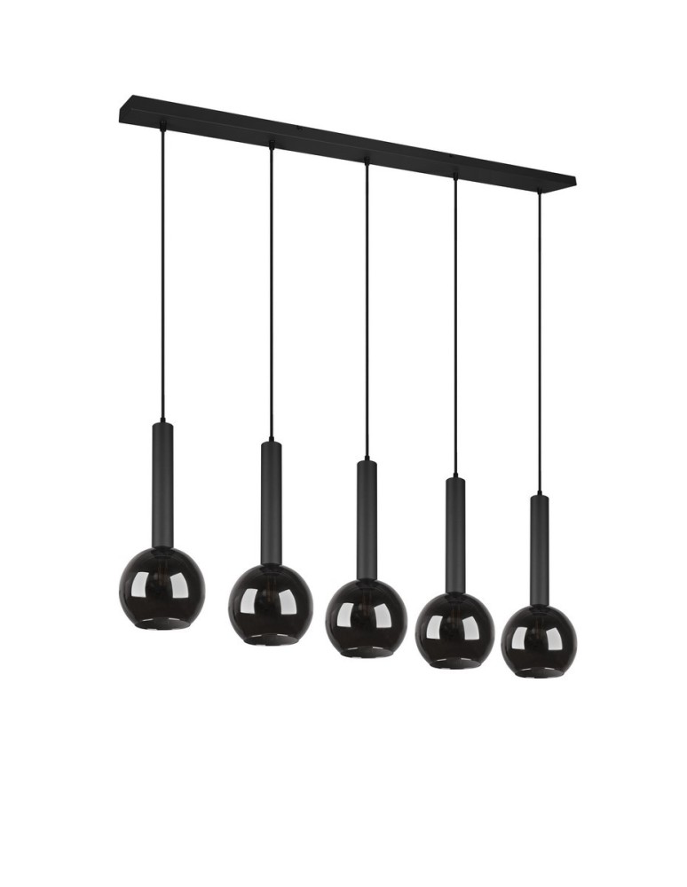 Pendant lamps on a strip - TRIO CLAYTON Pendant E27 5x28W Dimmable Black 310300532 - product kolory-swiatla.pl 5