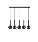 Pendant lamps on a strip - TRIO CLAYTON Pendant E27 5x28W Dimmable Black 310300532 - product 6