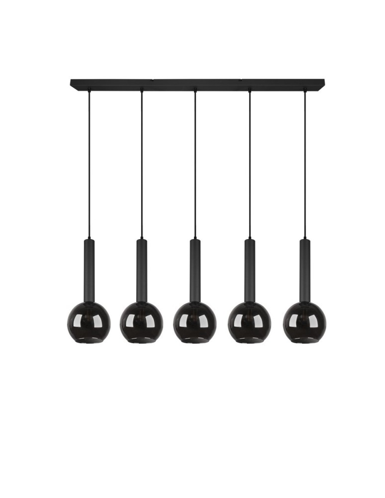 Pendant lamps on a strip - TRIO CLAYTON Pendant E27 5x28W Dimmable Black 310300532 - product kolory-swiatla.pl 6