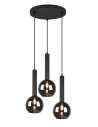 TRIO CLAYTON Wisząca E27 3x28W Ściemnialna czarny 310390332