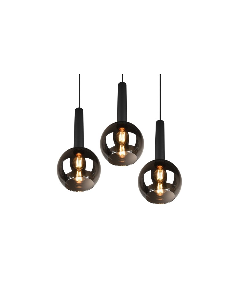 Triple pendant lamps - TRIO CLAYTON Pendant E27 3x28W Dimmable Black 310390332 - product kolory-swiatla.pl 2