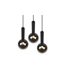 Triple pendant lamps - TRIO CLAYTON Pendant E27 3x28W Dimmable Black 310390332 - product 3