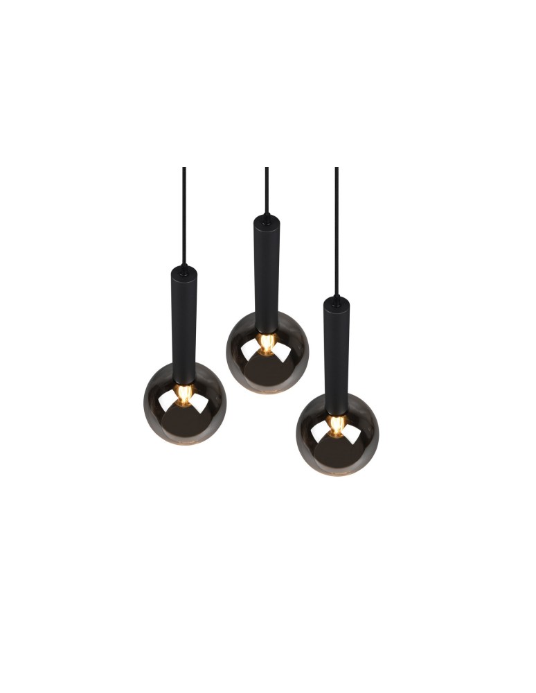 Triple pendant lamps - TRIO CLAYTON Pendant E27 3x28W Dimmable Black 310390332 - product kolory-swiatla.pl 3