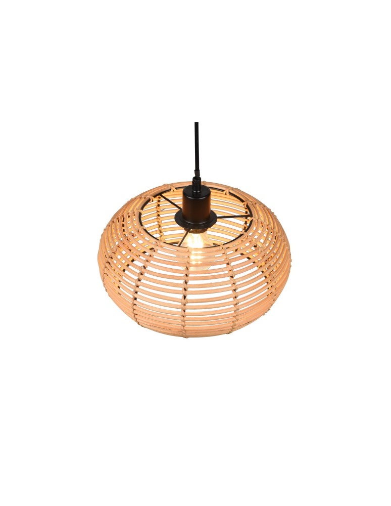 Boho pendant lamps - TRIO INGA Pendant E27 1x40W Dimmable Wood 312200136 - product kolory-swiatla.pl 2