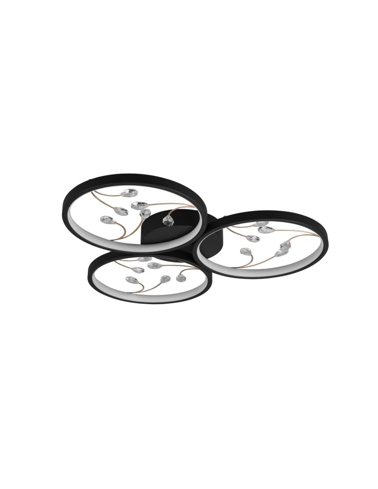 Modern ceiling lamps - TRIO GROOVY LED Ceiling 1x30W 3000K 3600lm Dimmable Black 642110332 - product kolory-swiatla.pl 3